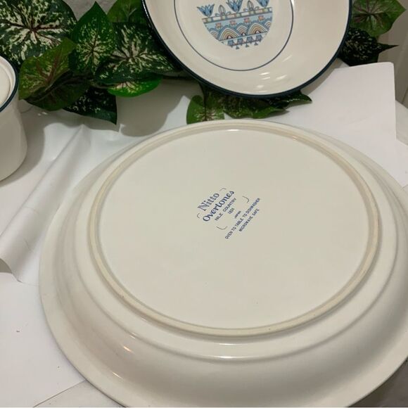 Vintage Nitto Overtones Stoneware "NILE COUNTRY" Set 5   Plates bowl JAPAN B6 - Picture 5 of 11